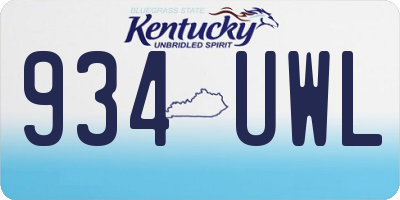 KY license plate 934UWL