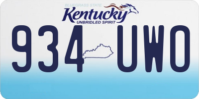 KY license plate 934UWO