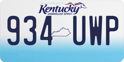 KY license plate 934UWP