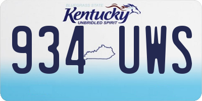 KY license plate 934UWS