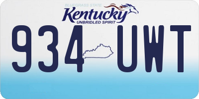 KY license plate 934UWT