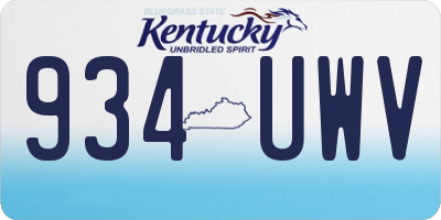 KY license plate 934UWV