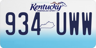KY license plate 934UWW
