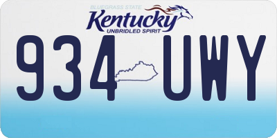 KY license plate 934UWY