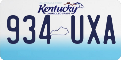 KY license plate 934UXA