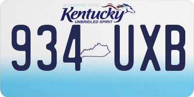KY license plate 934UXB