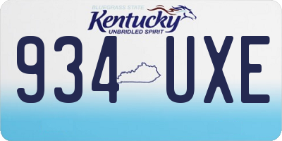 KY license plate 934UXE