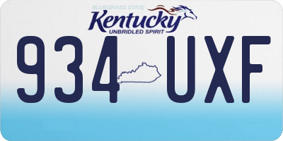 KY license plate 934UXF