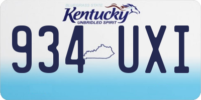KY license plate 934UXI
