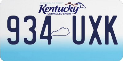 KY license plate 934UXK