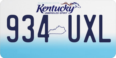 KY license plate 934UXL
