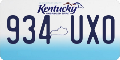 KY license plate 934UXO