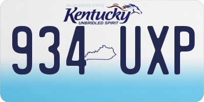KY license plate 934UXP