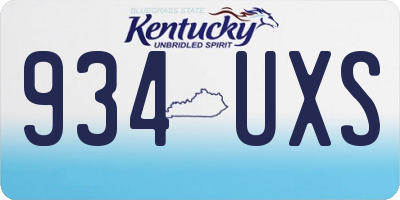 KY license plate 934UXS