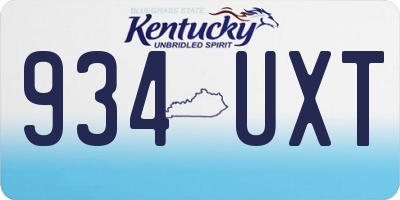 KY license plate 934UXT