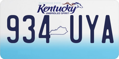 KY license plate 934UYA