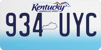 KY license plate 934UYC