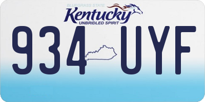 KY license plate 934UYF