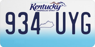 KY license plate 934UYG
