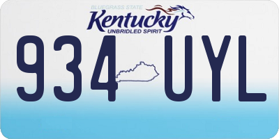 KY license plate 934UYL