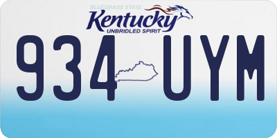 KY license plate 934UYM