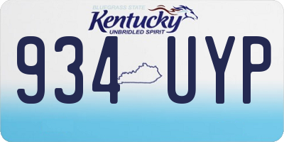 KY license plate 934UYP