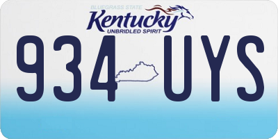 KY license plate 934UYS