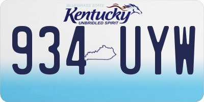 KY license plate 934UYW