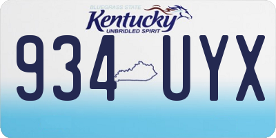 KY license plate 934UYX