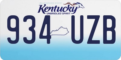 KY license plate 934UZB