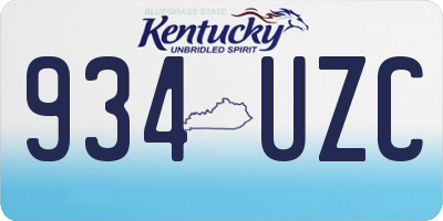 KY license plate 934UZC