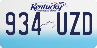 KY license plate 934UZD