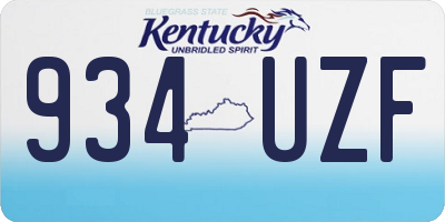 KY license plate 934UZF