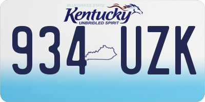 KY license plate 934UZK