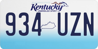 KY license plate 934UZN