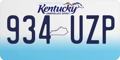 KY license plate 934UZP