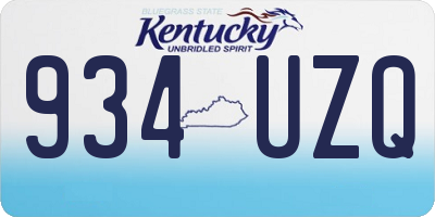 KY license plate 934UZQ