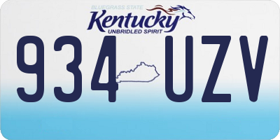 KY license plate 934UZV