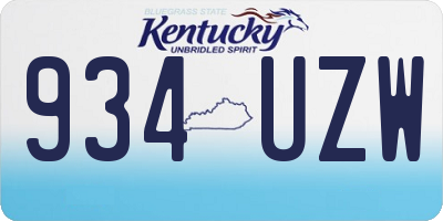 KY license plate 934UZW