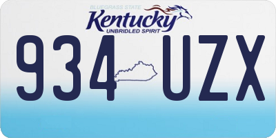 KY license plate 934UZX