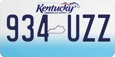 KY license plate 934UZZ