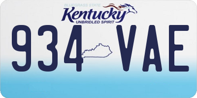 KY license plate 934VAE