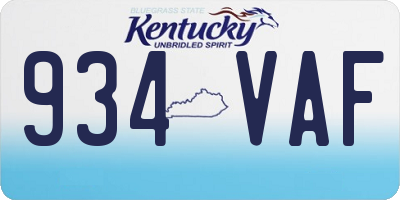 KY license plate 934VAF