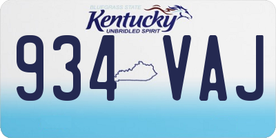 KY license plate 934VAJ