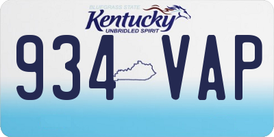 KY license plate 934VAP