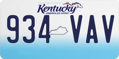 KY license plate 934VAV