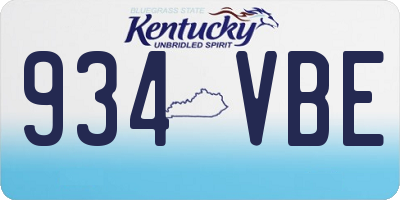 KY license plate 934VBE