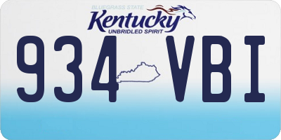 KY license plate 934VBI