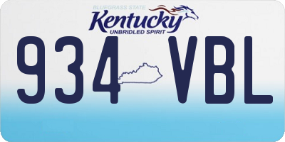KY license plate 934VBL