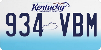 KY license plate 934VBM